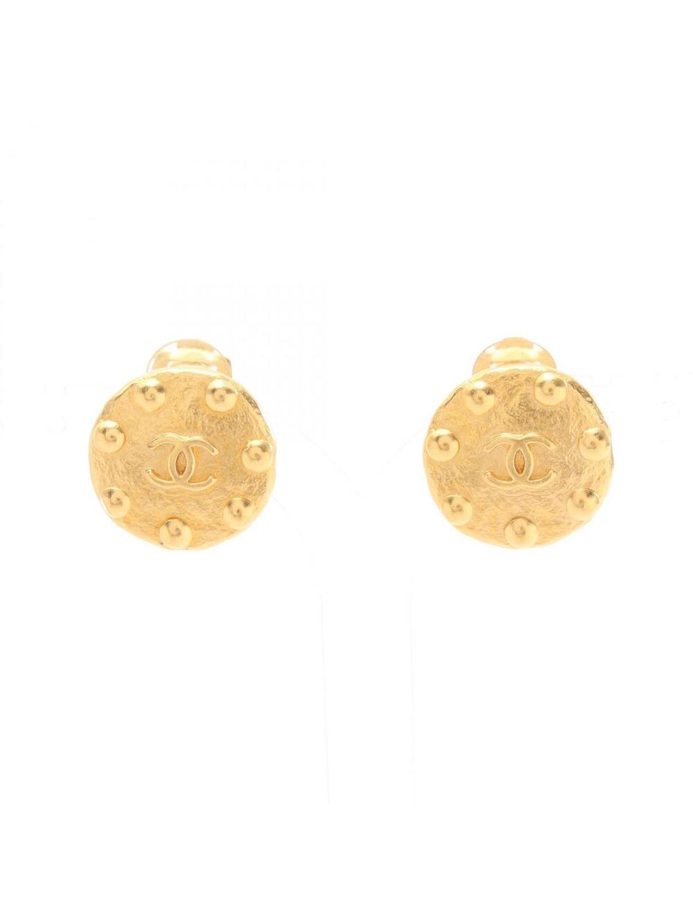 Chanel Cc Logo Round Clip-On Earrings #347290C83B